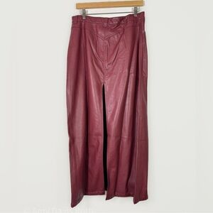 NWT✨ Free People City Slicker Vegan Leather Maxi Skirt in Red Jasper
